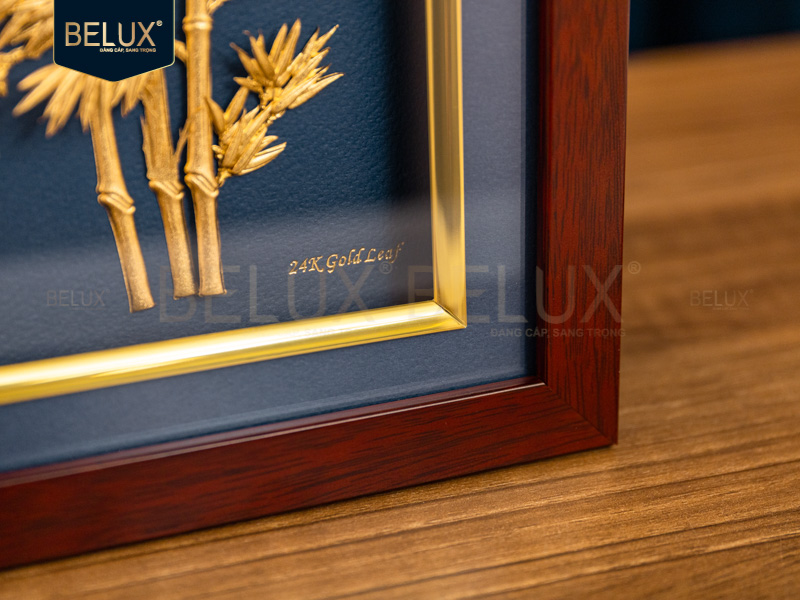 Tranh Tre Xanh Việt Nam Dát Vàng Kt 20x20cm